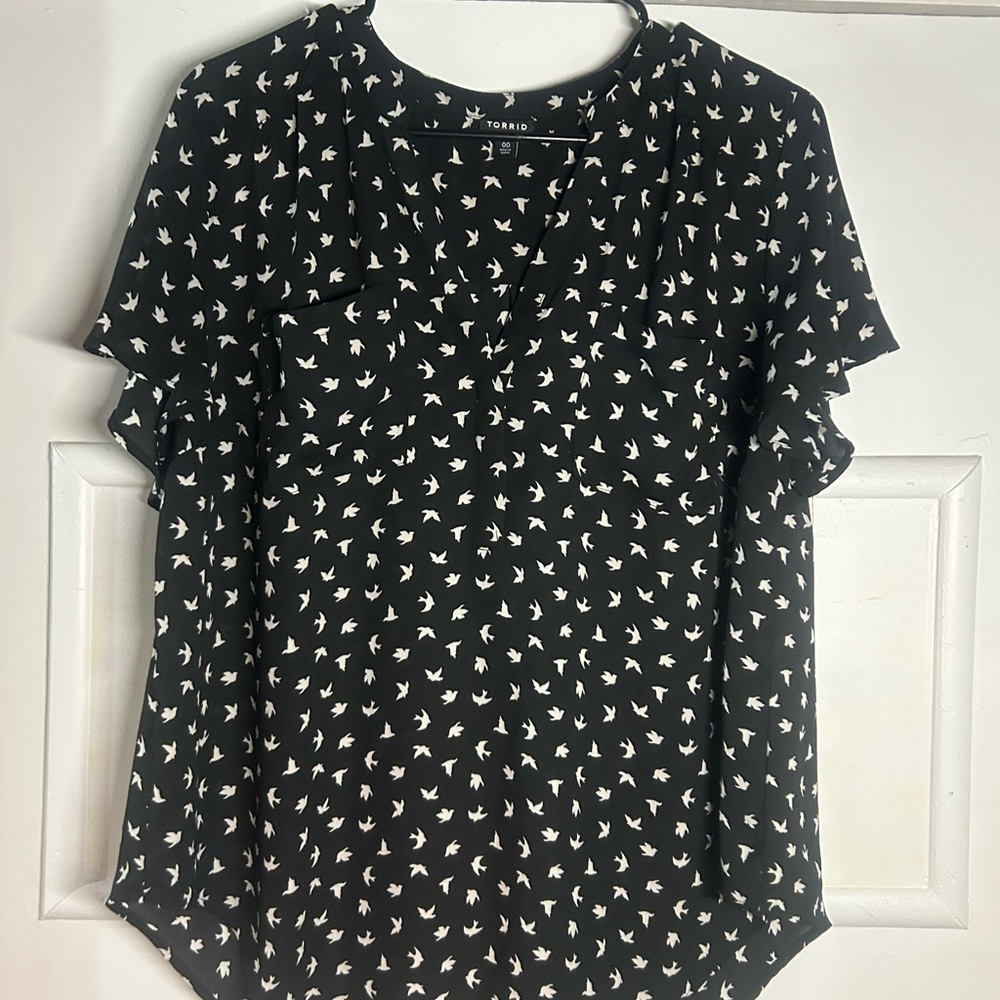 Black and White Torrid Blouse